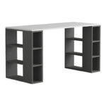 Γραφείο Colmar pakoworld σε λευκή-ανθρακί απόχρωση 140x60x75εκ