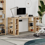 Γραφείο Colmar pakoworld σε oak απόχρωση 140x60x75εκ - Image 2