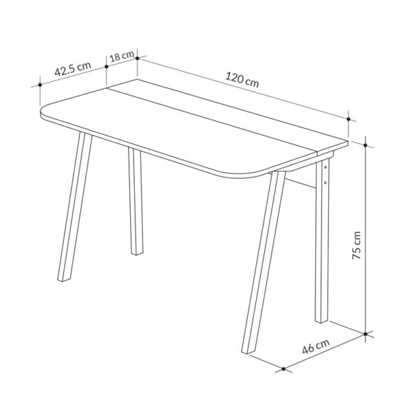 Γραφείο Malia pakoworld σε λευκή-φυσική απόχρωση 120x60.5x75εκ - Image 4
