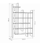 Βιβλιοθήκη Manco pakoworld σε oak απόχρωση 122x25.5x188εκ - Image 3