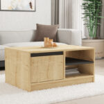 Τραπέζι σαλονιού Narli pakoworld σε oak απόχρωση 90x60x45εκ - Image 2
