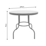 Τραπέζι Paula pakoworld μέταλλο-pe rattan καφέ Φ90x75εκ - Image 3