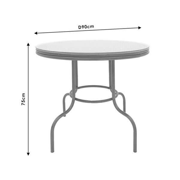 Τραπέζι Paula pakoworld μέταλλο-pe rattan καφέ Φ90x75εκ - Image 3