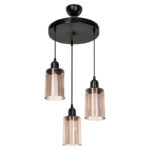 Φωτιστικό οροφής τρίφωτο PWL-1195 pakoworld Ε27 μαύρο-amber Φ30x80εκ - Image 3