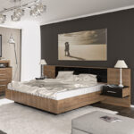 Κρεβάτι Romilly pakoworld μαύρο gloss-καρυδί 160x200εκ - Image 3
