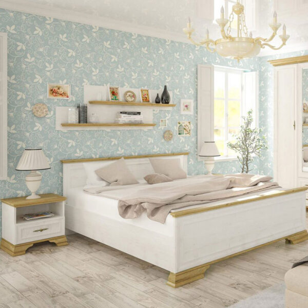 Κομοδίνο Jaden pakoworld golden oak-λευκό antique 49x41x47εκ - Image 2