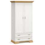 Ντουλάπα Jaden pakoworld δίφυλλη golden oak-λευκό antique 101x62x197