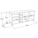 Μπουφές Evaluate pakoworld sonoma-wenge 170x46.5x75.5εκ - Image 6