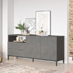 Μπουφές Evaluate pakoworld ανθρακί antique-wenge 170x46.5x75.5εκ - Image 4