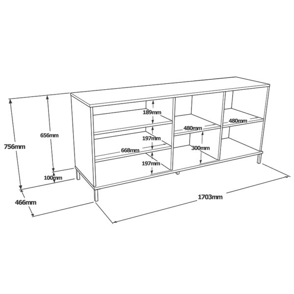 Μπουφές Evaluate pakoworld ανθρακί antique-wenge 170x46.5x75.5εκ - Image 6