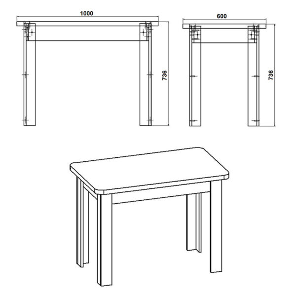 Τραπέζι Celeste pakoworld sonoma 100x60x73.5εκ - Image 3