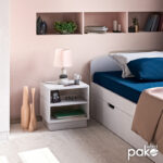 Κομοδίνο Mason pakoworld λευκό 40x32x40εκ - Image 2