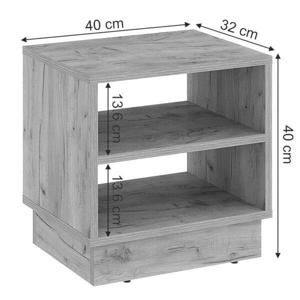 Κομοδίνο Mason pakoworld μελαμίνης σε oak απόχρωση 40x32x40εκ - Image 4