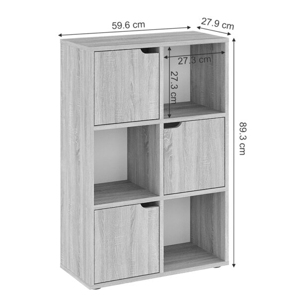 Βιβλιοθήκη Bookel pakoworld μελαμίνης σε sonoma απόχρωση 59.5x27.5x89εκ - Image 5