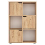 Βιβλιοθήκη Bookel pakoworld μελαμίνης σε oak απόχρωση 59.5x27.5x89εκ - Image 3