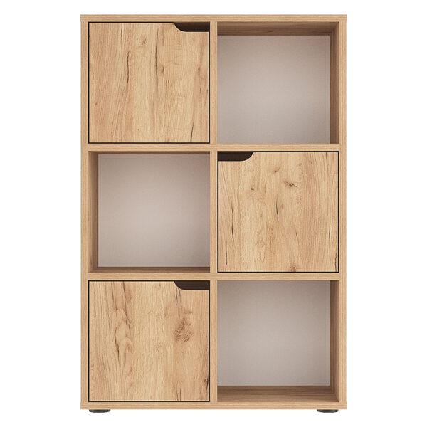 Βιβλιοθήκη Bookel pakoworld μελαμίνης σε oak απόχρωση 59.5x27.5x89εκ - Image 3