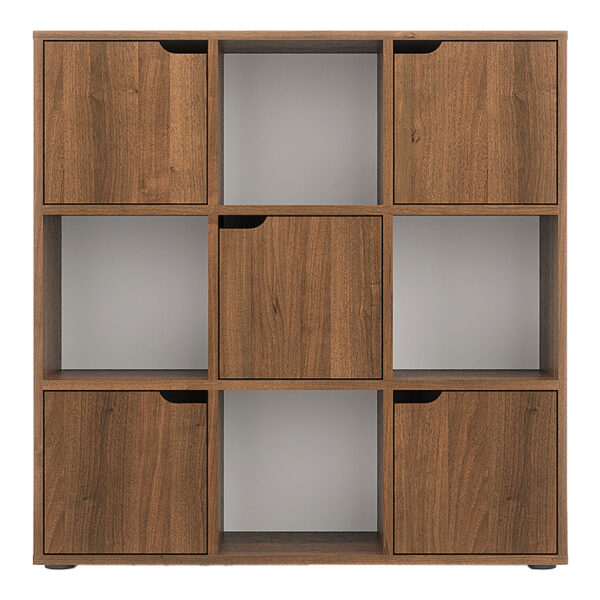 Βιβλιοθήκη Bookel pakoworld σε καρυδί απόχρωση 88.5x27.5x89.3εκ - Image 3