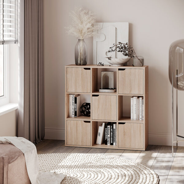 Βιβλιοθήκη Bookel pakoworld σε sonoma απόχρωση 88.5x27.5x89.3εκ - Image 2