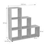 Βιβλιοθήκη Schody pakoworld σε oak απόχρωση 105.5x29.2x107εκ - Image 3