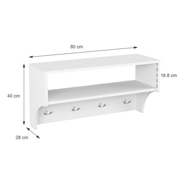 Κρεμάστρα Crosta pakoworld σε λευκή απόχρωση 80x28x40εκ - Image 4