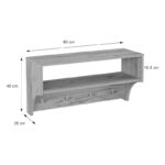Κρεμάστρα Crosta pakoworld σε oak απόχρωση 80x28x40εκ - Image 4