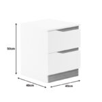 Κομοδίνο Verena II pakoworld σε λευκή-sonoma απόχρωση 40x40x50εκ - Image 5