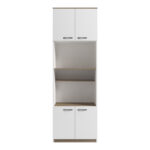 Ντουλάπα κουζίνας Rowan pakoworld σε λευκή-sonoma απόχρωση 60x42x182εκ - Image 2