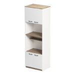 Ντουλάπα κουζίνας Rowan pakoworld σε λευκή-sonoma απόχρωση 60x42x182εκ - Image 3