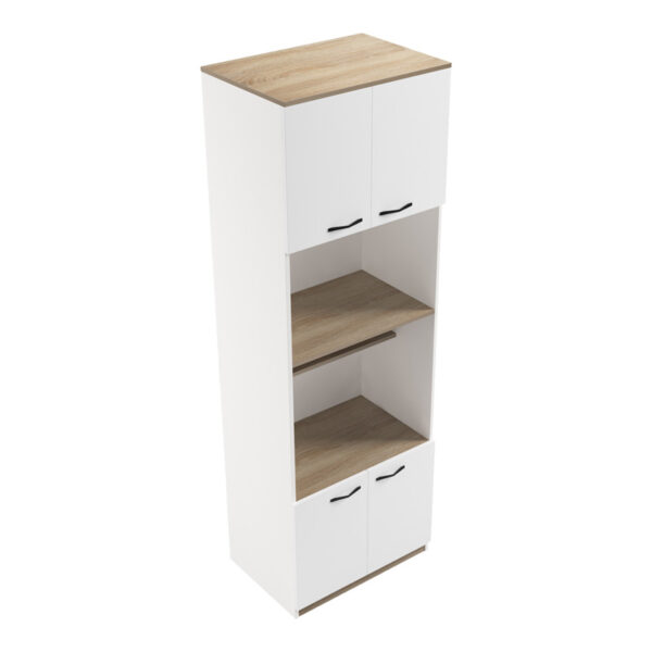 Ντουλάπα κουζίνας Rowan pakoworld σε λευκή-sonoma απόχρωση 60x42x182εκ - Image 4