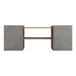 Τραπέζι σαλονιού Morfi pakoworld πολυμορφικό 3τεμ σε oak-μπεζ μαρμάρου απόχρωση 105x45x37εκ - Image 3