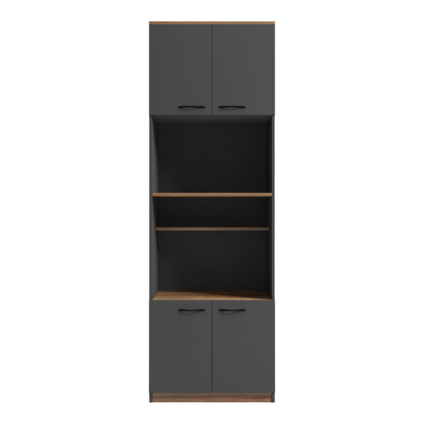 Στήλη Rowan pakoworld σε oak-ανθρακί απόχρωση 60x42x182εκ - Image 2