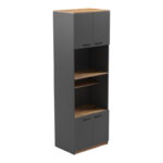 Στήλη Rowan pakoworld σε oak-ανθρακί απόχρωση 60x42x182εκ
