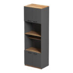 Στήλη Rowan pakoworld σε oak-ανθρακί απόχρωση 60x42x182εκ - Image 3