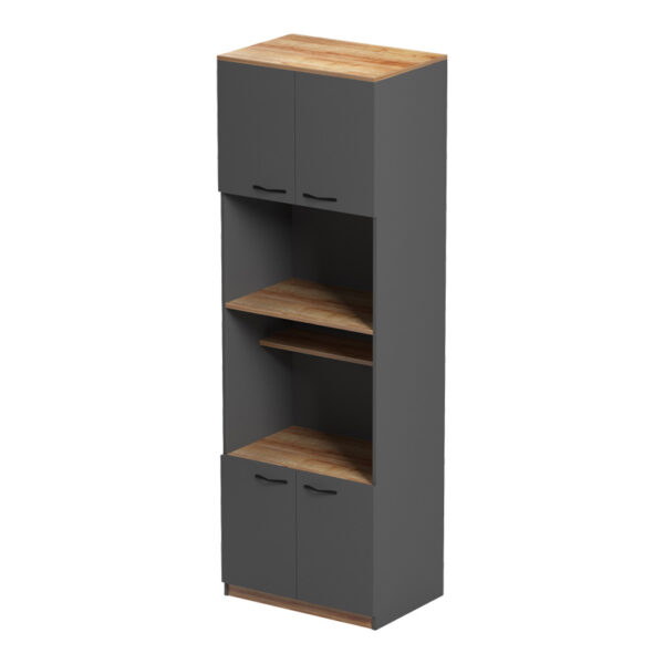 Στήλη Rowan pakoworld σε oak-ανθρακί απόχρωση 60x42x182εκ - Image 3