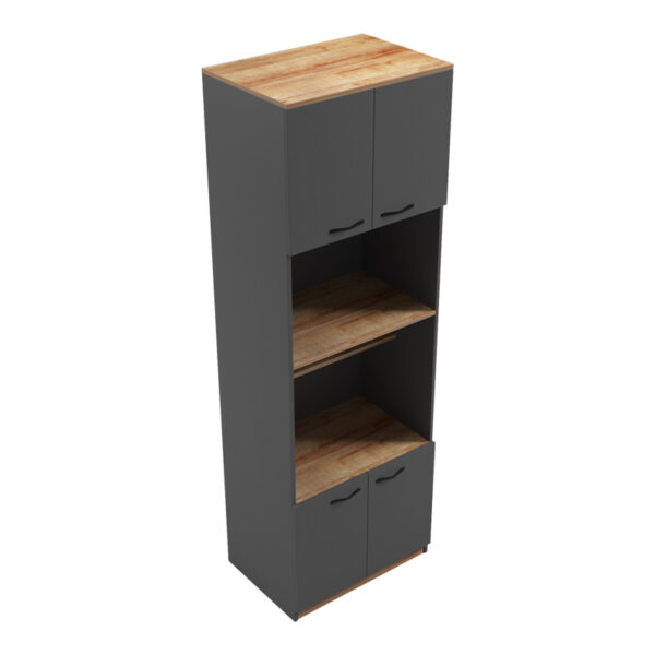 Στήλη Rowan pakoworld σε oak-ανθρακί απόχρωση 60x42x182εκ - Image 5