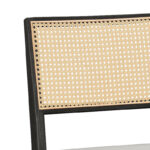 Καρέκλα Winslow pakoworld ξύλο rubberwood μαύρο-pvc rattan φυσικό-ύφασμα γκρι - Image 2