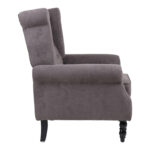 Πολυθρόνα Piore pakoworld ανθρακί ύφασμα και πόδι rubberwood σε μαύρη απόχρωση 77x80x106εκ - Image 3