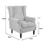 Πολυθρόνα Piore pakoworld ανθρακί ύφασμα και πόδι rubberwood σε μαύρη απόχρωση 77x80x106εκ - Image 6