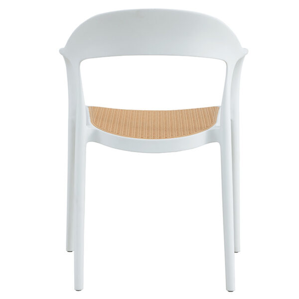 Πολυθρόνα Ember στοιβαζόμενη pakoworld με UV protection PP μπεζ- λευκό 52.5x56.5x81εκ. - Image 2