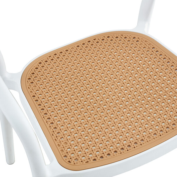 Πολυθρόνα Ember στοιβαζόμενη pakoworld με UV protection PP μπεζ- λευκό 52.5x56.5x81εκ. - Image 5