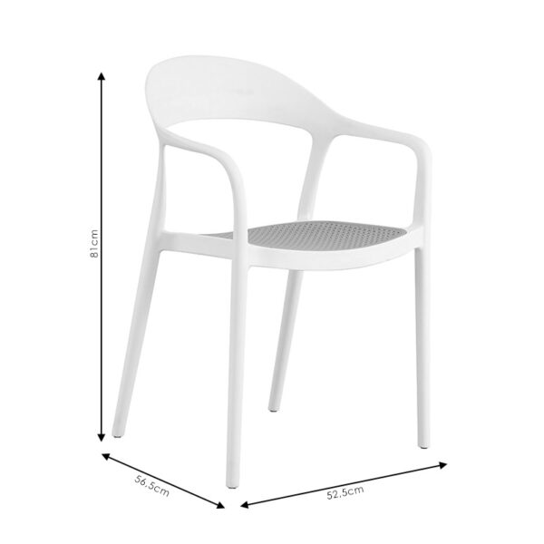 Πολυθρόνα Ember στοιβαζόμενη pakoworld με UV protection PP μπεζ-μαύρο 52.5x56.5x81εκ. - Image 7