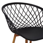 Πολυθρόνα Ezra pakoworld μαύρο pp-πόδι φυσικό μέταλλο 62x42x82εκ - Image 5