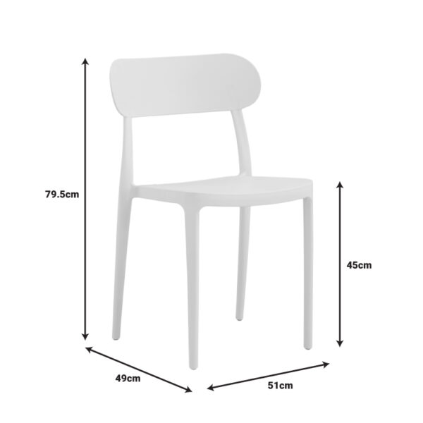 Καρέκλα Amvroan στοιβαζόμενη pakoworld με UV protection cappuccino pp 51x49x79.5εκ - Image 4