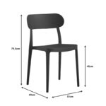 Καρέκλα Amvroan στοιβαζόμενη pakoworld με UV protection ανθρακί pp 51x49x79.5εκ - Image 4