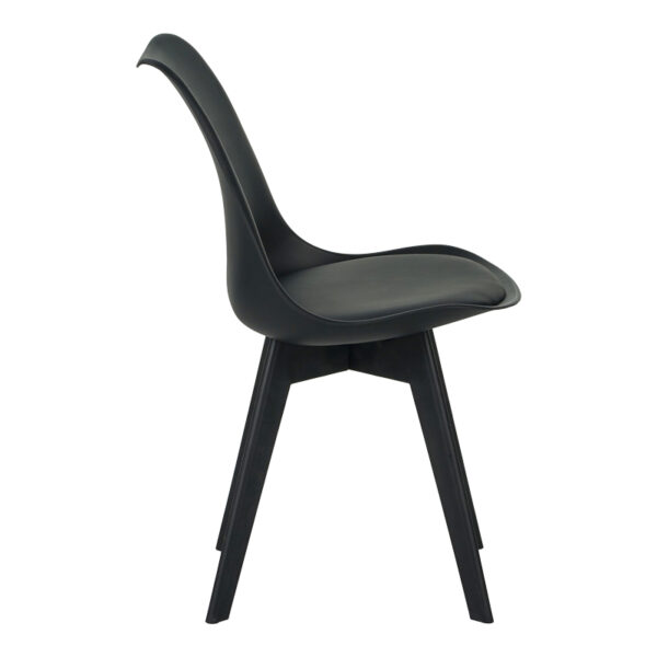 Καρέκλα Gaston I pakoworld PP-PU σε μαύρη απόχρωση 48.5x53.5x81.5εκ - Image 4