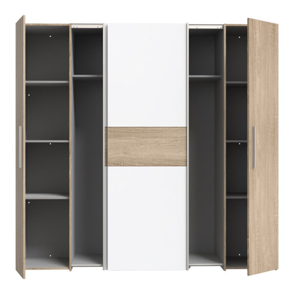 Ντουλάπα ρούχων Closet pakoworld τετράφυλλη sonoma oak-λευκό μελαμίνης 200x61.5x190.5εκ - Image 4