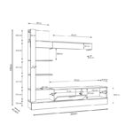 Σύνθετο σαλονιού Dranko pakoworld μαύρο-oak μελαμίνης 205x41.5x192εκ - Image 5