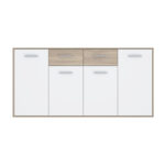Μπουφές Drepen pakoworld μελαμίνη σε λευκό και sonoma χρώμα 162.3x34.2x81.7εκ - Image 3
