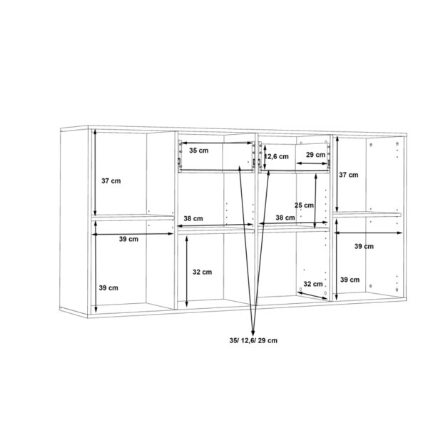Μπουφές Drepen pakoworld μελαμίνη σε λευκό και sonoma χρώμα 162.3x34.2x81.7εκ - Image 7