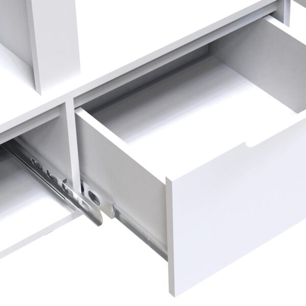 Ντουλάπα δίφυλλη Afina pakoworld mdf σε λευκή glossy απόχρωση 100x57x213εκ - Image 7